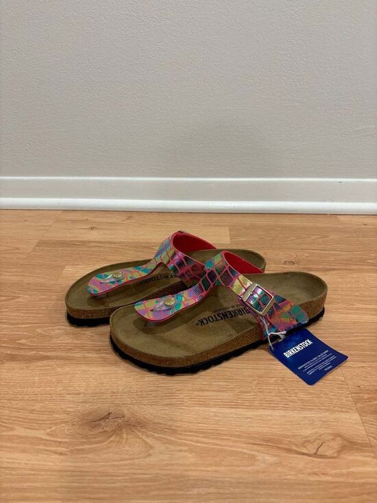 Birkenstock Shoes - Birkenstock Gizeh Iridescent Magic Snake Sandals Size 37